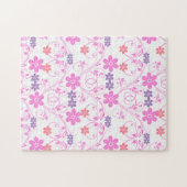 Lila & rosa Modernes Blumenambiente Puzzle (Horizontal)