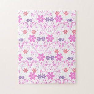 Lila & rosa Modernes Blumenambiente Puzzle