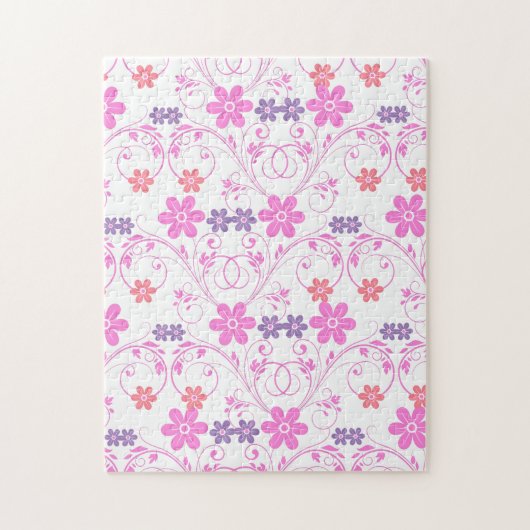 Lila & rosa Modernes Blumenambiente Puzzle (Vertikal)