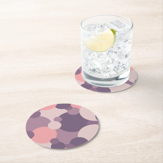 Lila-rosa Moleküle Papier Untersetzer (Vor Ort)