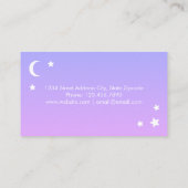 Lila rosa Mond-u. Stern-Geschäfts-Karten Visitenkarte (Rückseite)