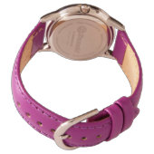 Lila rosa Monogramm Glitzer Eyelashes Modernität Armbanduhr (Rückseite)