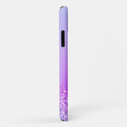 Lila rosa Monogramm Glitzer Eyelashes Modernität Case-Mate iPhone Hülle (Hinten/Rechts)