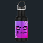 Lila rosa Monogramm Glitzer Eyelashes Modernität Edelstahlflasche<br><div class="desc">Lila und rosafarbene Imitate Foil metallic sparkle Glitzer gebürsteter Metal Monogram Name and Initial Eyelashes (Lashes),  Eyelash Extensions and Eyes Water Bottle. Das macht den perfekten 16 Geburtstag,  Hochzeit,  Brautparty,  Jubiläum,  Babydusche oder Junggeselinnen-Abschied Geschenk für jemanden,  der sein Zimmer im trendigen coolen Stil dekoriert.</div>