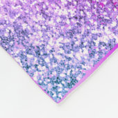 Lila rosa Monogramm Glitzer Eyelashes Modernität Fleecedecke (Ecke)