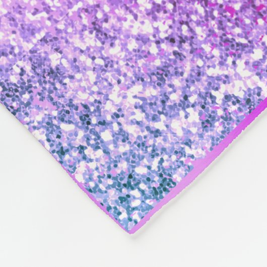 Lila rosa Monogramm Glitzer Eyelashes Modernität Fleecedecke (Ecke)