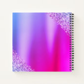 Lila rosa Monogramm Glitzer Eyelashes Modernität Notizblock (Rückseite)