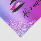 Lila rosa Monogramm Glitzer Eyelashes Modernität Seidenpapier (Ausschnitt)
