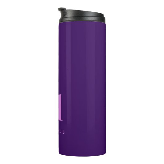 Lila-rosa Monogramm-Initialen Name modern Thermosbecher (Nach rechts gedreht)