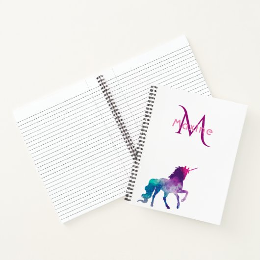 Lila-rosa-Monogramm Notizbuch (Innenseite)