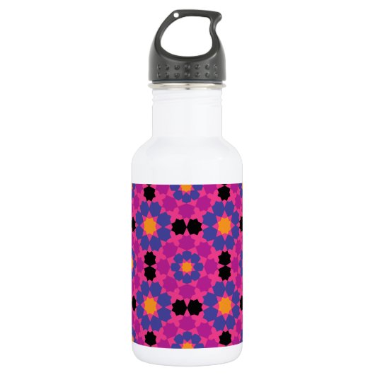 Lila rosa Mosaik Trinkflasche (Vorderseite)