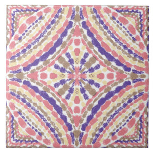 Lila rosa Mosaike, handgemalt Fliese