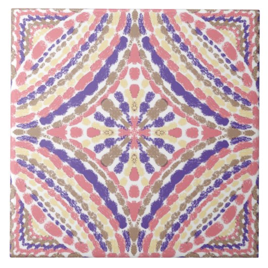Lila rosa Mosaike, handgemalt Fliese (Vorderseite)