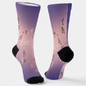 Lila rosa Musiknotes Socken (Gewinkelt)