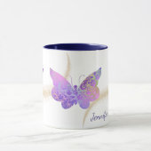 Lila rosa Muster Butterfly Personalisierter Schwun Tasse (Zentrum)