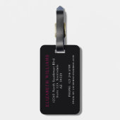 Lila, rosa Muster Gepäckanhänger (Rückseite vertikal)