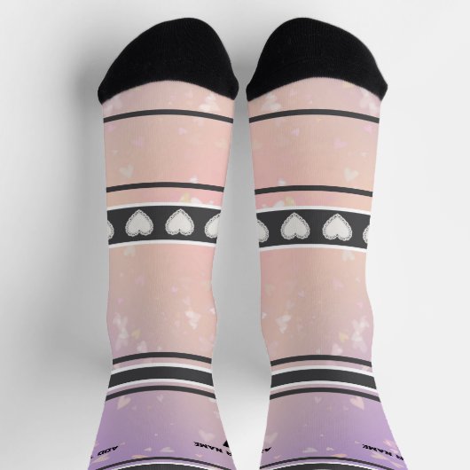 Lila Rosa - Name Nummer Socken (Oben)