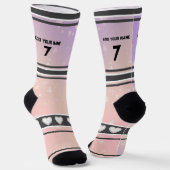 Lila Rosa - Name Nummer Socken (Gewinkelt)