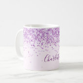 Lila Rosa-Namensschild Kaffeetasse (Vorderseite Links)