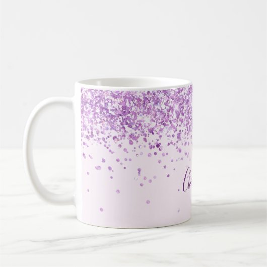 Lila Rosa-Namensschild Kaffeetasse (Links)