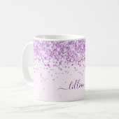 Lila Rosa-Namensschild Kaffeetasse (Vorderseite Links)