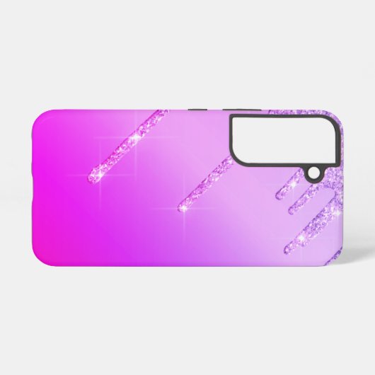 Lila rosa Neon Glitzer Sparkone Samsung Galaxy Hülle (Rückseite (Horizontal))