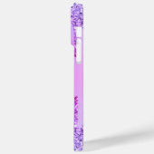 Lila rosa Neon iPhone Case mit Individuelle Name (Rückseite / Links)