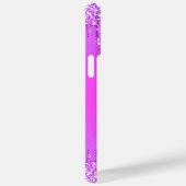Lila rosa Neon iPhone Case mit Individuelle Name (Rückseite / Rechts)