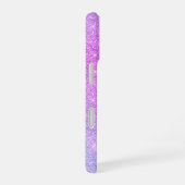 Lila rosa Neon iPhone Case mit Individuelle Name 16 Hülle (Rechte Seite)