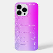 Lila rosa Neonfarben Personalisiert Ihren Namen iPhone Hülle (Rückseite)