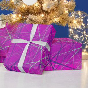 Lila, rosa Netzlinien Farbige Abstrakte Geschenkpapier