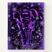 Lila rosa Notebook Elefant bei Starry Night Notizblock (Rückseite)