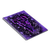 Lila rosa Notebook Elefant bei Starry Night Notizblock (Rechte Seite)