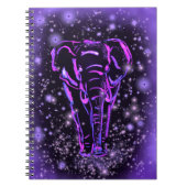 Lila rosa Notebook Elefant bei Starry Night Notizblock (Vorderseite)