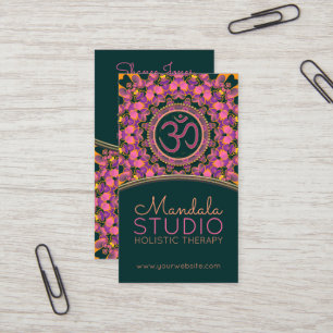 Lila rosa Om Mandala OM Yoga Business Cards Visitenkarte