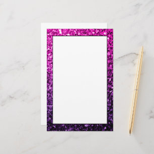 Lila Rosa Ombre falscher Glitter funkelt Briefpapier