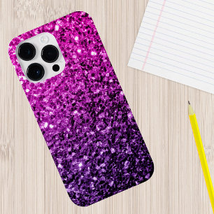 Lila Rosa Ombre-falscher Glitter funkelt Case-Mate iPhone Hülle