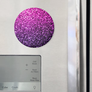 Lila Rosa Ombre falscher Glitter funkelt Magnet