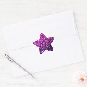 Lila Rosa Ombre-falscher Glitter funkelt Stern-Aufkleber