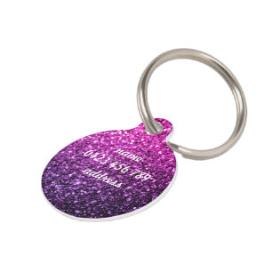 Lila Rosa Ombre Imitate Glitzer funkeln Personalis Tiernamensmarke