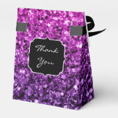 Lila Rosa Ombre Imitate Glitzer Glitzern Monogram Geschenkschachtel (Rückseite)