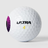 Lila Rosa Ombre Imitate Glitzer Glitzern Monogram Golfball (Logo)