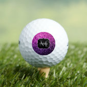 Lila Rosa Ombre Imitate Glitzer Glitzern Monogram Golfball (Insitu T-Shirt)
