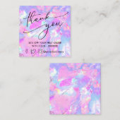 lila rosa Opal Dank quadratischer Visitenkarte (Vorne/Hinten)