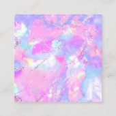 lila rosa Opal Dank quadratischer Visitenkarte (Rückseite)