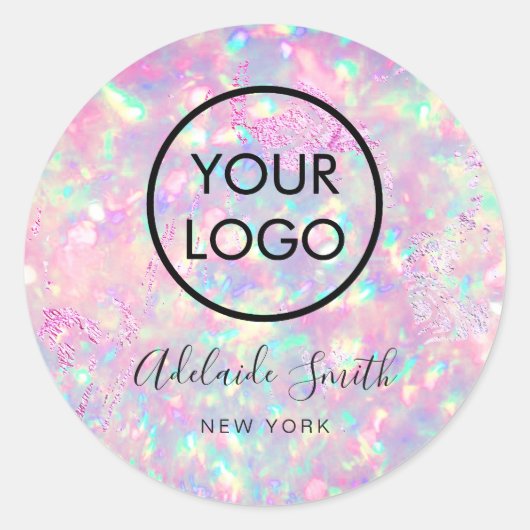 lila-rosa Opalaufkleber Runder Aufkleber (Vorderseite)