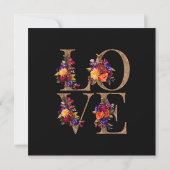 Lila Rosa Orange Blumenmuster Save The Date (Rückseite)