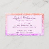 Lila Rosa Orange Elegant Visitenkarte (Rückseite)