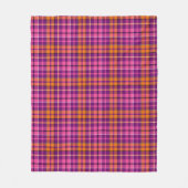 Lila Rosa Orange Karo Tartan Design Fleecedecke (Vorderseite)