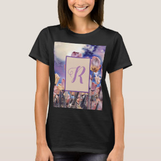 Lila-rosa-orange-Tulpen, kundenspezifisch T-Shirt
